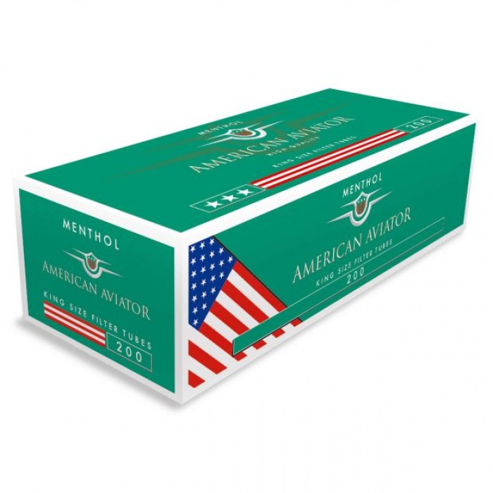 american-aviator-menthol-2.jpg Гильзы AMERICAN AVIATOR Menthol filter 8,1/15мм (200шт/уп) — изображение 1